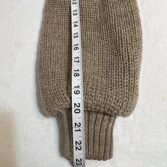 Élan Rabbit Fur Knit Bomber Jacket Sz S Korea 100% French Rabbit Hair Tan Wool - Picture 11 of 12